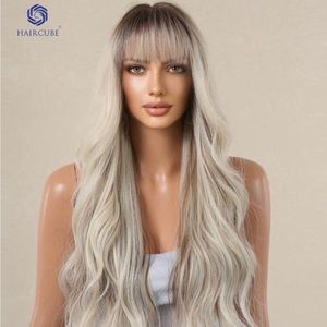 HAIRCUBE 28 inch big wavy synthetic wig ombré